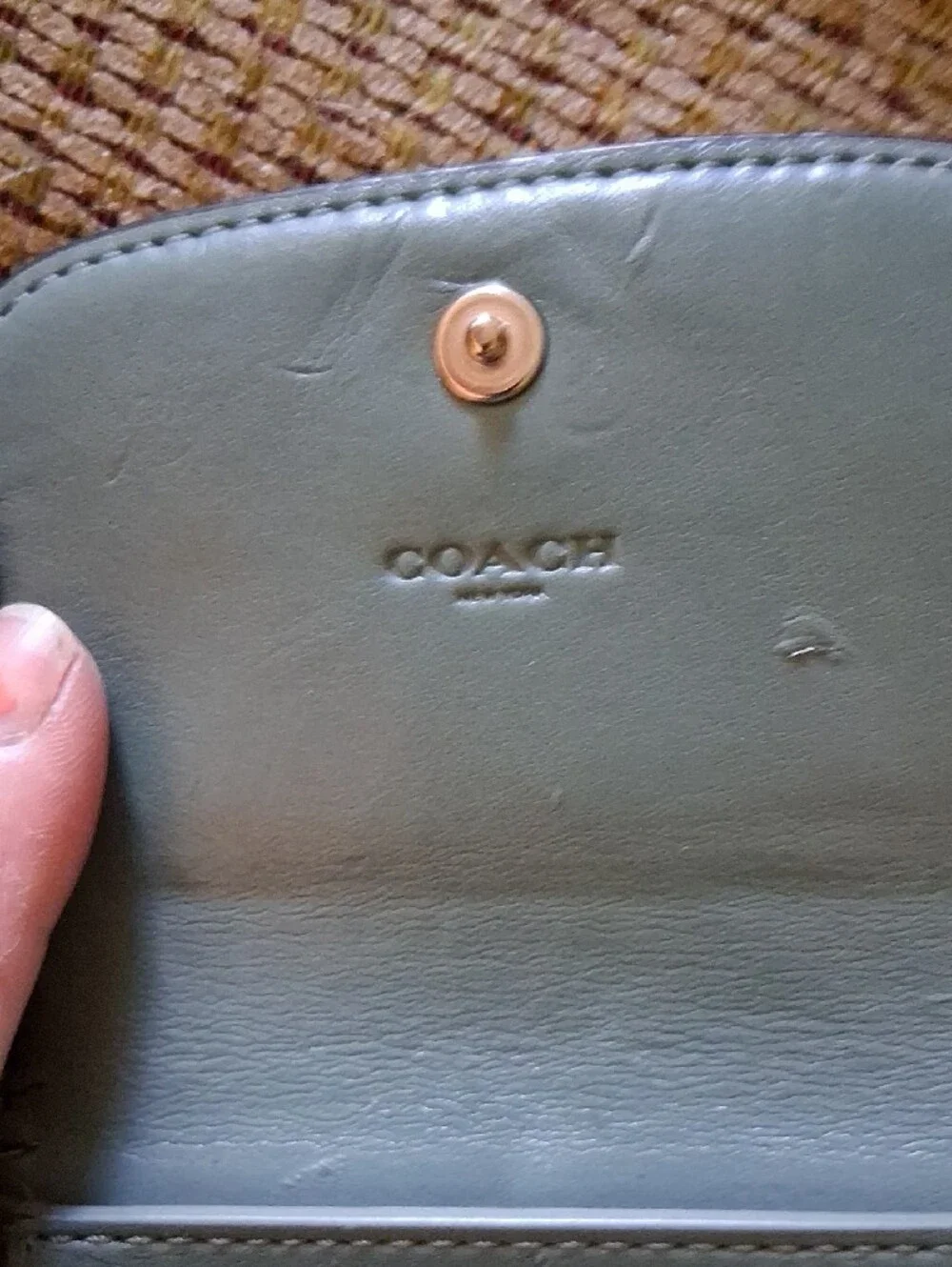 Coach Floral Compact Fold Wallet - Pink & Green
